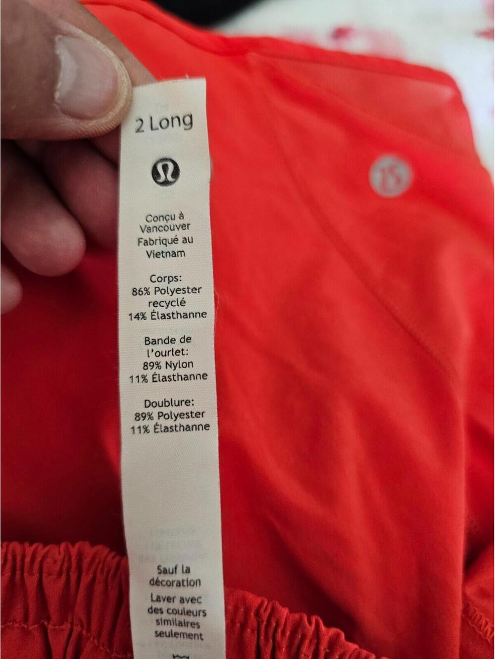 Women's Lululemon Shorts Lined Orange Size 2 Tall Elastic Waist Side Zip Pocket - Picture 4 of 16